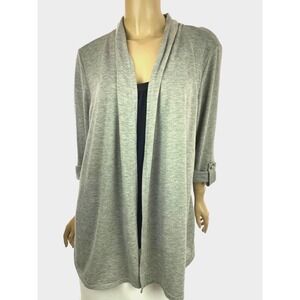 Elementz Size XL Attached Camisole & Cardigan Gray & Black 3/4 Sleeve